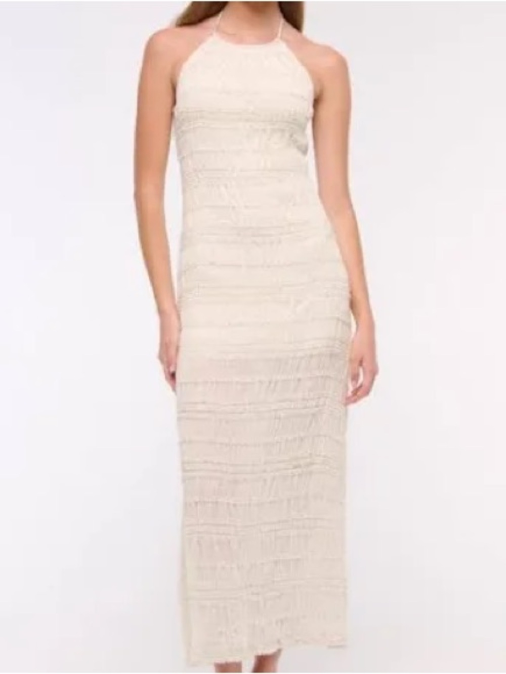 Abercrombie and Fitch Cream Halter Dress - S